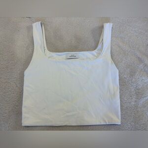 ARITZIA contour white square neck tank size Small